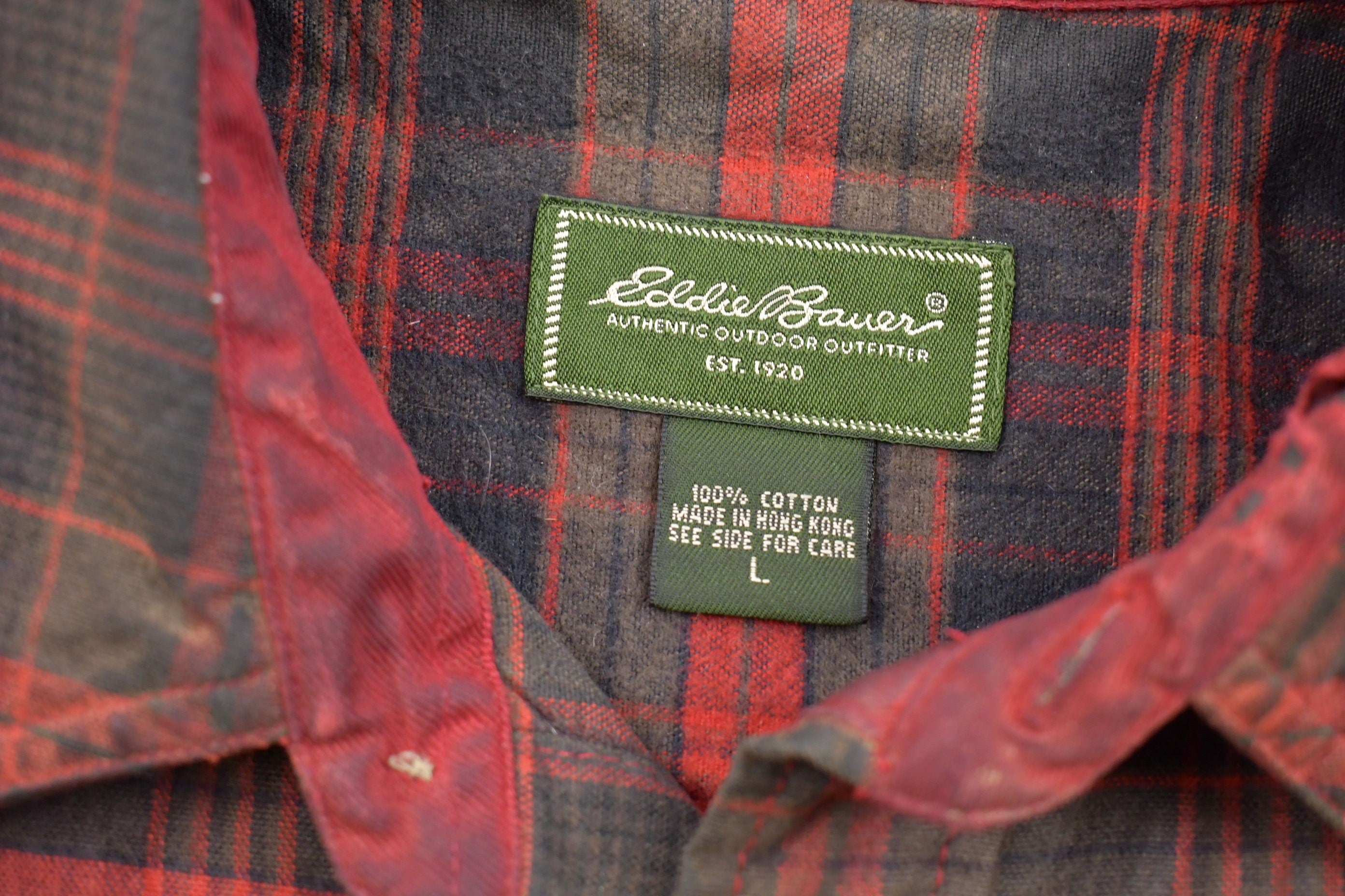 Vintage 1980s Eddie Bauer Plaid Button Up Shirt