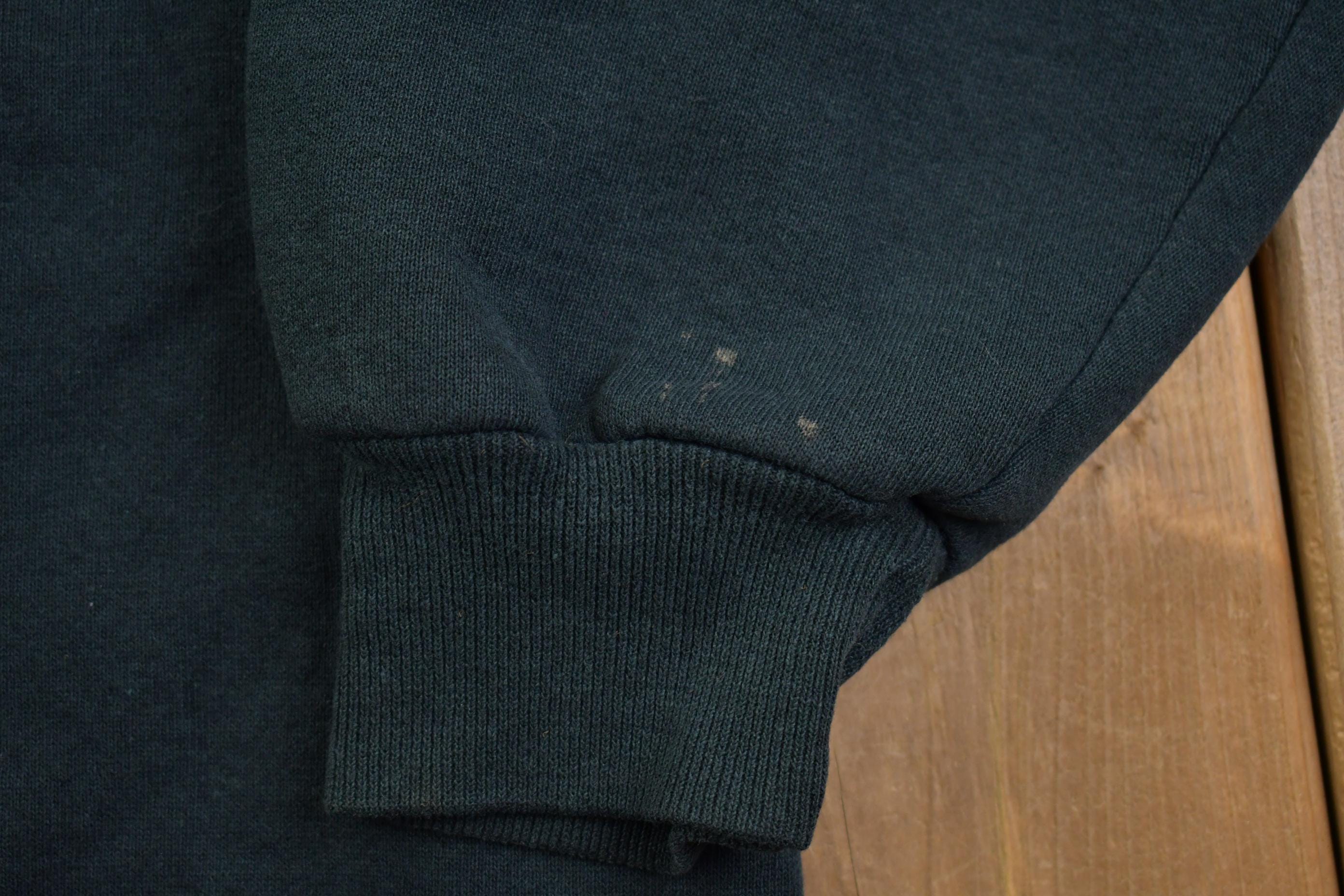Vintage 1990s Jerzees Supersweats Embroidered Bus Crewneck Sweatshirt Made In USA