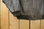 Vintage 1990s South Wind Leather Bomber Flight Jacket Men's XL