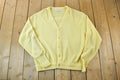 Vintage 1970s Lord Jeff Knit Perfect Mild Distress Cardigan Sweater Made In USA