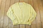 Vintage 1970s Lord Jeff Knit Perfect Mild Distress Cardigan Sweater Made In USA