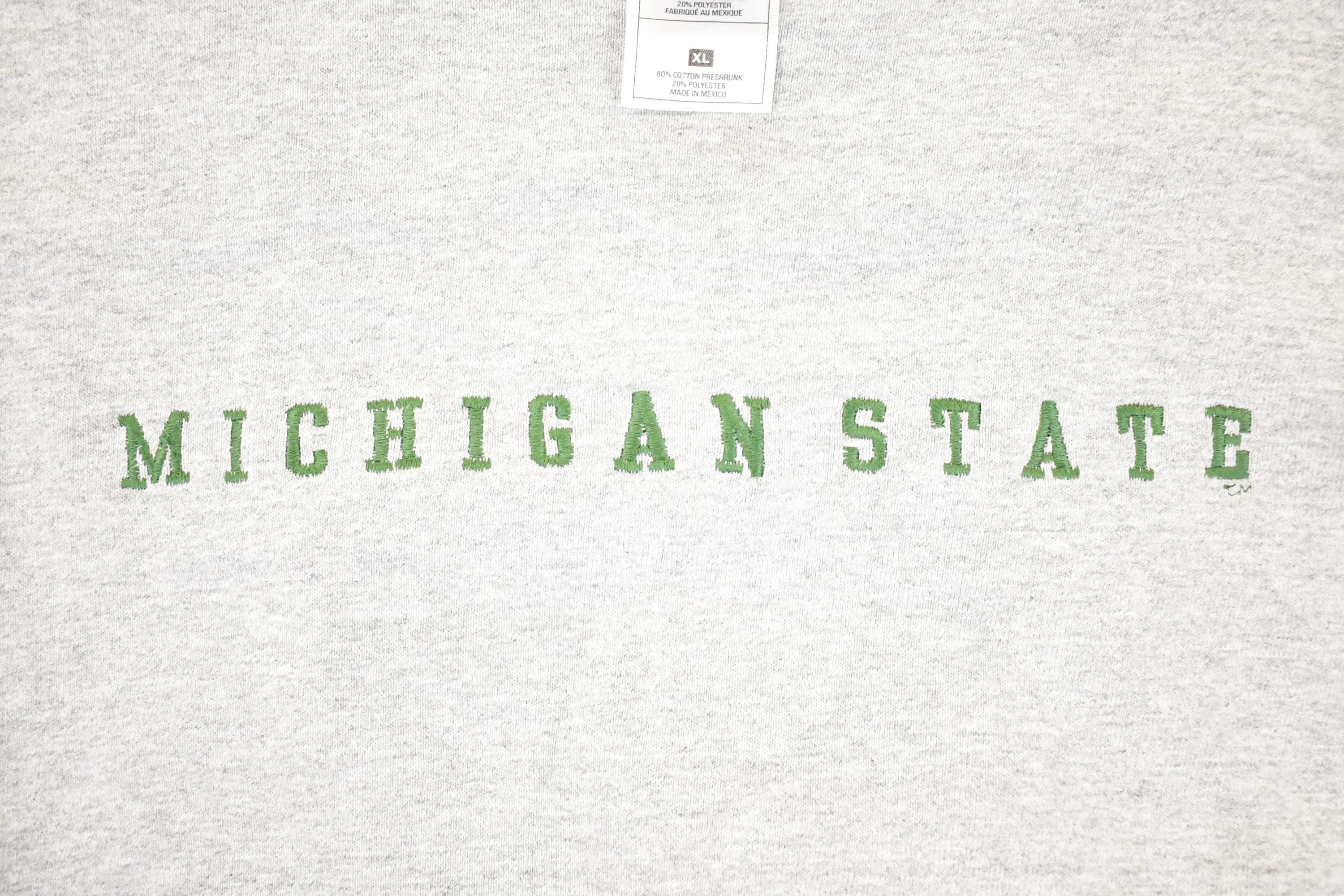 Vintage 1990s Michigan State Embroidered University Crewneck Sweater Men's L