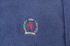 Vintage 1990s Tommy Hilfiger Classic Navy Knit Crewneck Sweater  90s Crewneck  Made In USA  Preppy Crest Logo