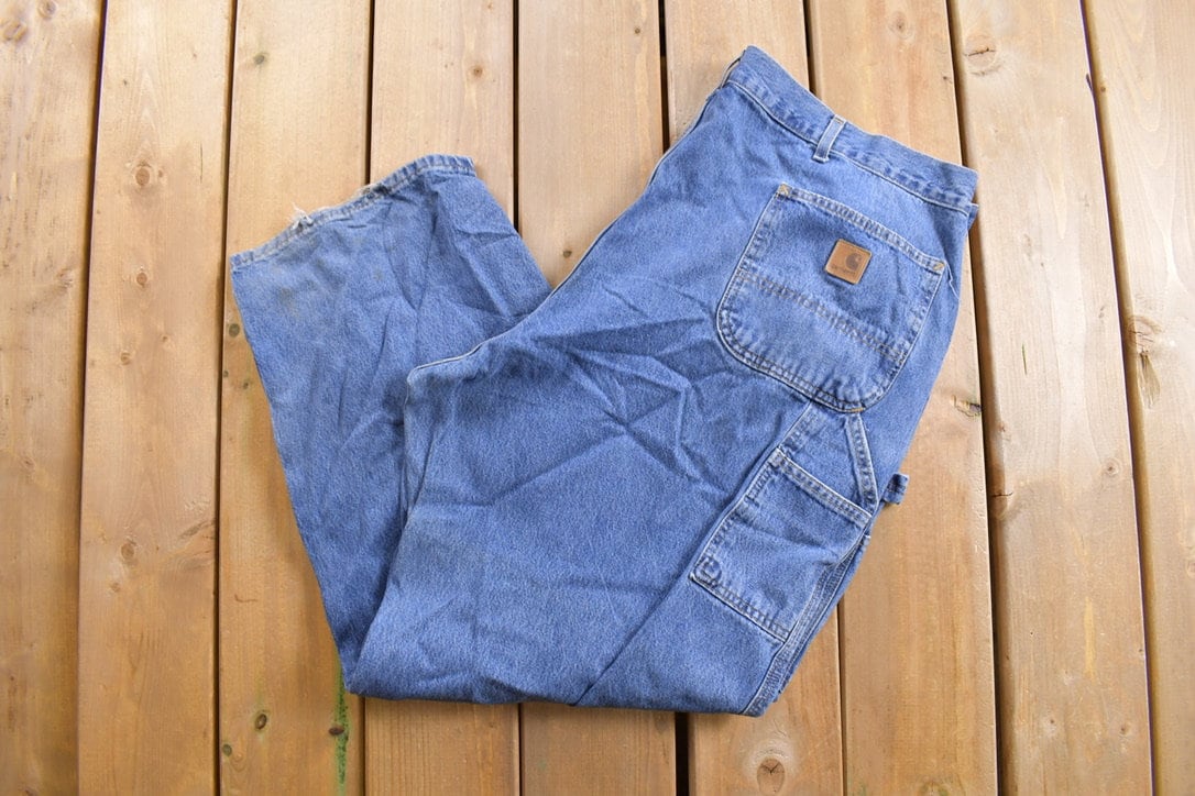 Vintage 1990s Carhartt Denim Work Pants Size 44 x 29