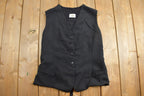 Vintage 1990s Town & Country Black Blank Vest  Vintage Vest  Button Up  Size Small  Button Up Vest  Vintage Waistcoat