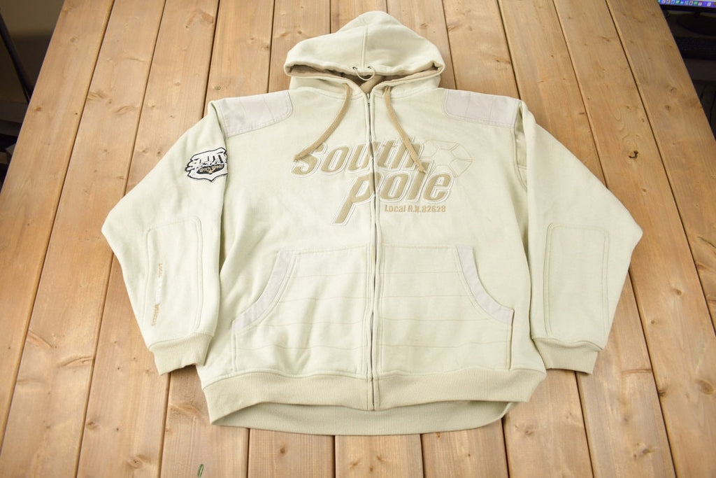 Vintage Y2K South Pole Embroidered Zip Up Hoodie Size XL