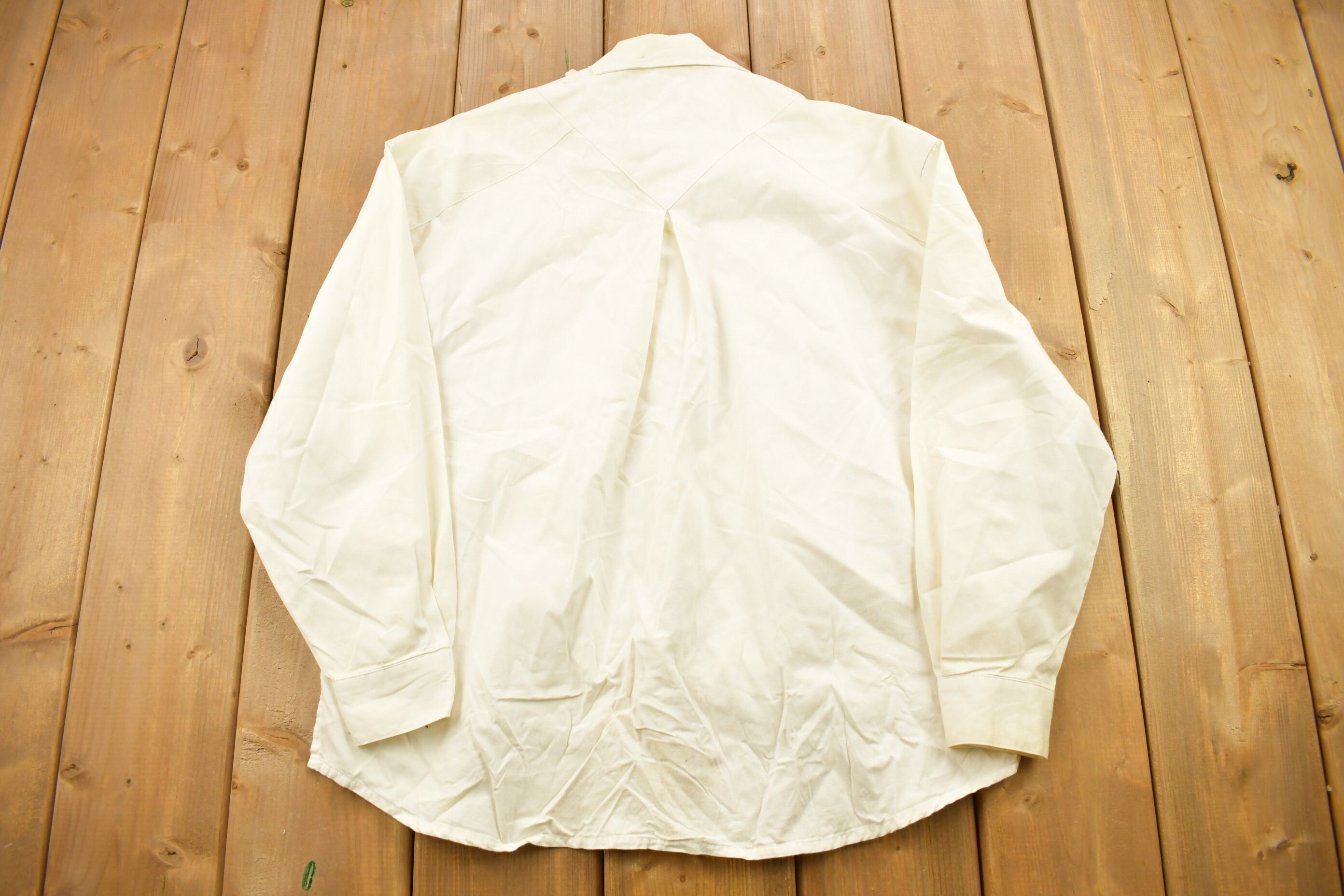 Vintage 1990s Lee Riveted Blank Button Up Shirt / 1990s Button Up / Vintage Flannel / Basic Button Up / Vintage Dress Shirt