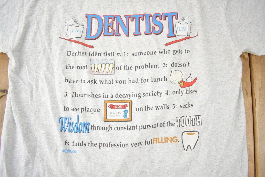 Vintage 1990s Dentist Poem Single Stitch Graphic T Shirt Made In USA