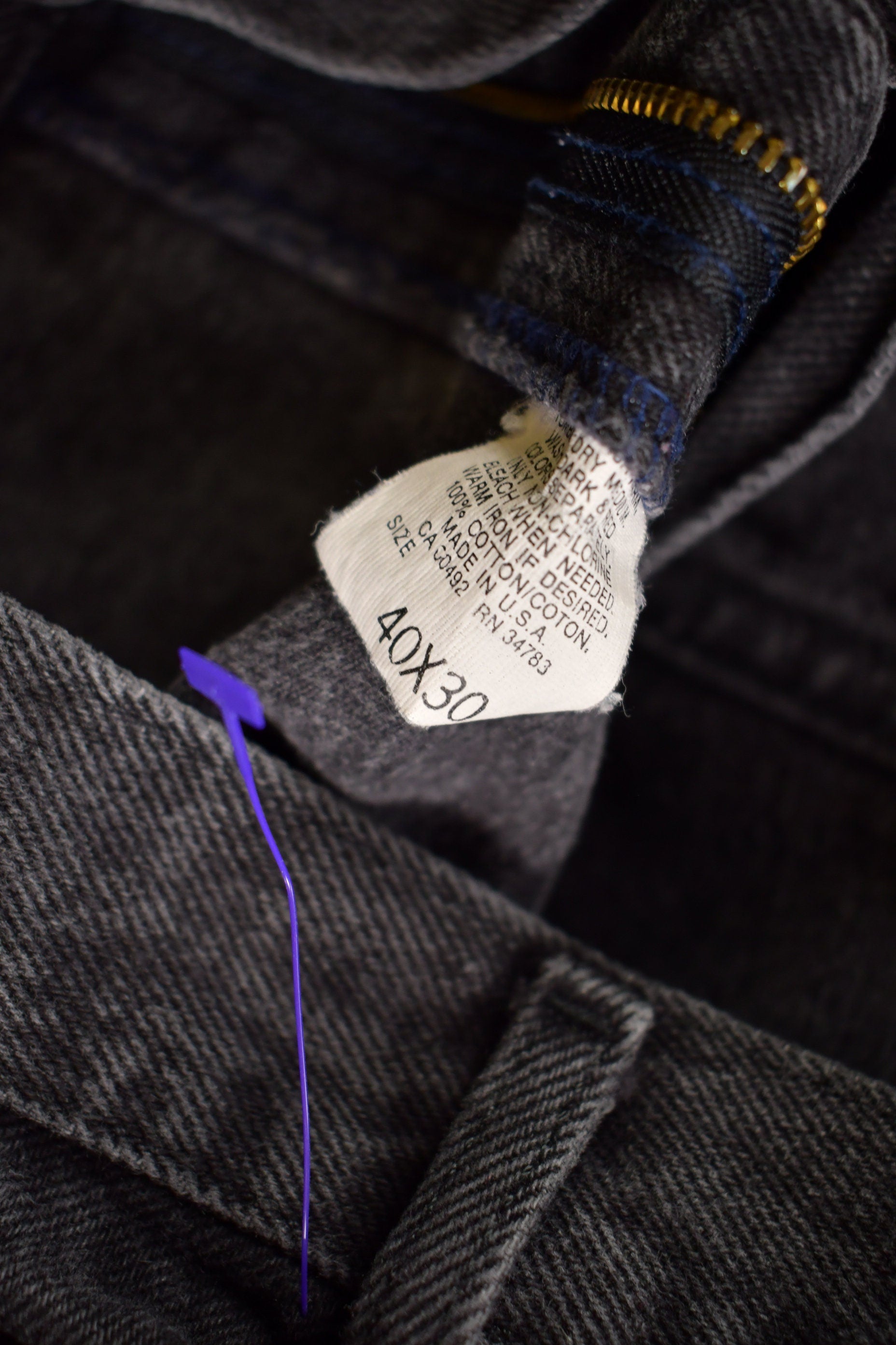 Vintage 1980s Lee Dark Wash Denim Jeans Size 37 x 28.5