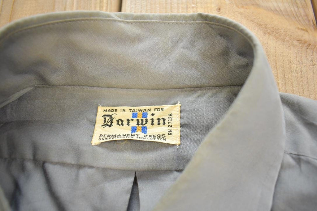 Vintage 1980s Darwin Grey Blank Button Up Shirt