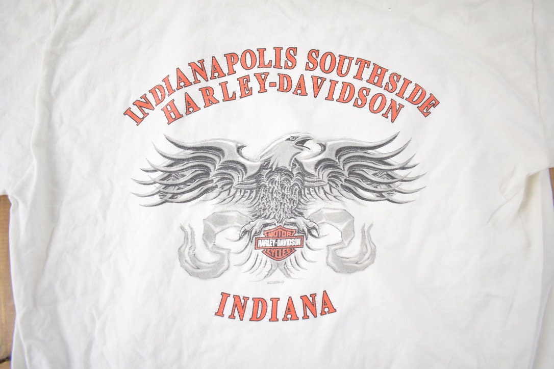 Vintage 2003 Harley Davidson Motorcycles 100 Year Anniversary Graphic T-Shirt Made In USA