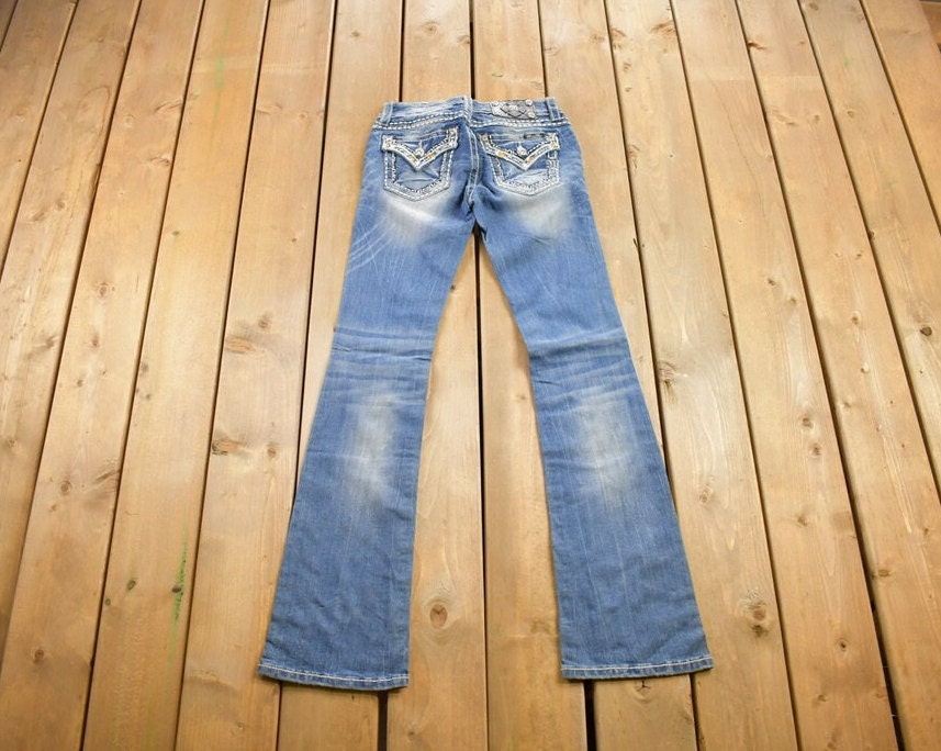 Vintage Y2K Miss Me Bedazzled Low Rise Jeans Size 26x31