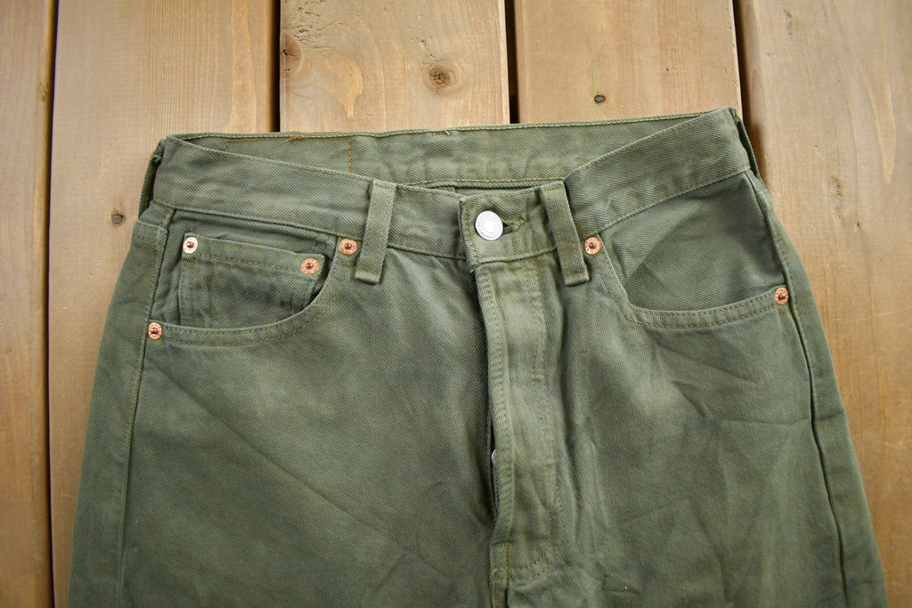 Vintage 1990s Levi's 501 Green Jeans Size 28x32