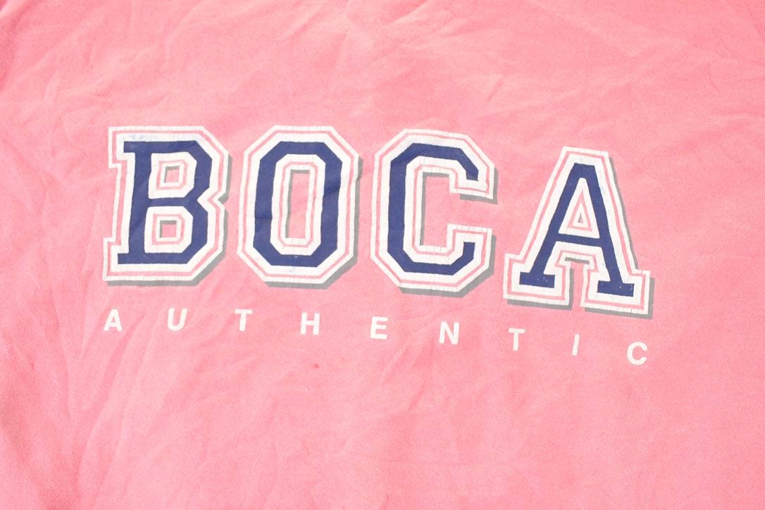 Vintage 1990s Boca Authentic Cropped Crewneck Sweatshirt Women's XL Cropped