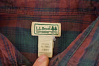 Vintage 1990s LL Bean Plaid Button Up Shirt Men's L / 90's Rugged Polo