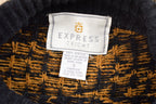 Vintage Express Tricot Knitted Leopard Print Turtleneck Sweater