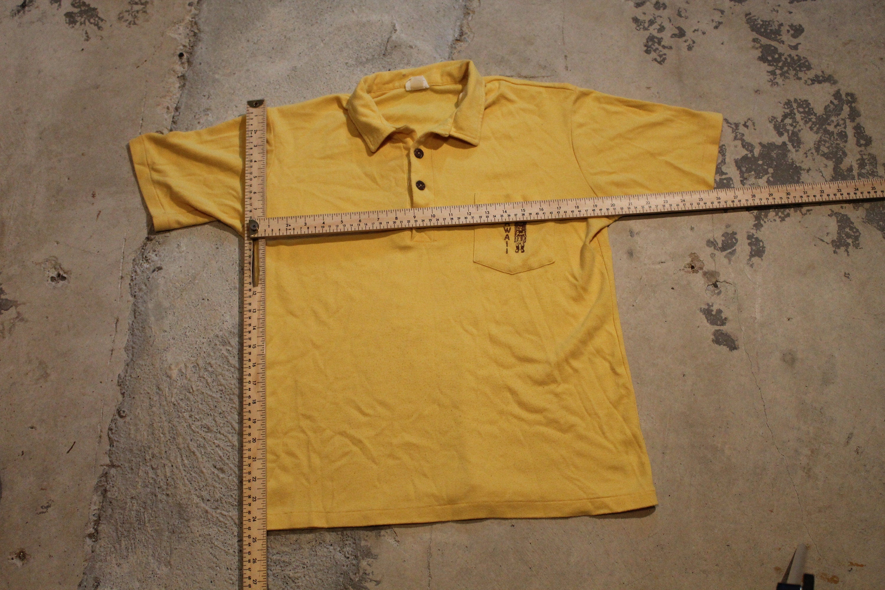 Vintage 1970s Hawaii Embroidered Polo T-Shirt