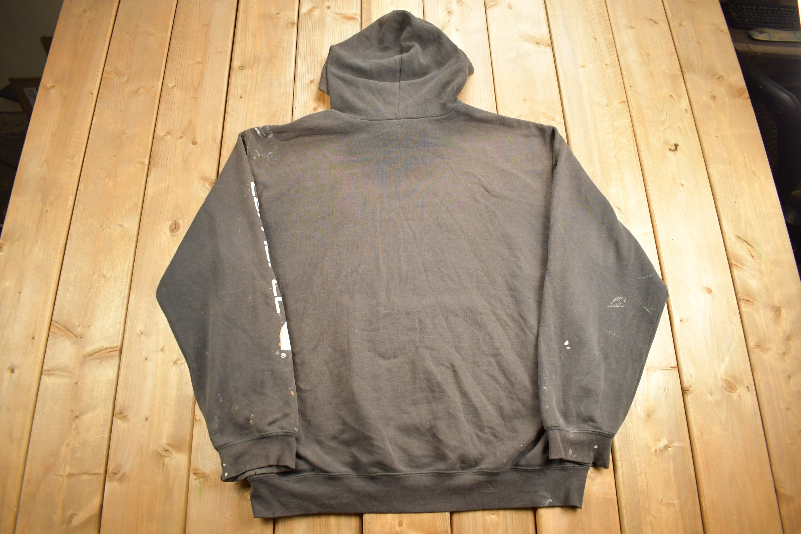 Vintage 1990s Carhartt Black Paint Splattered Hoodie