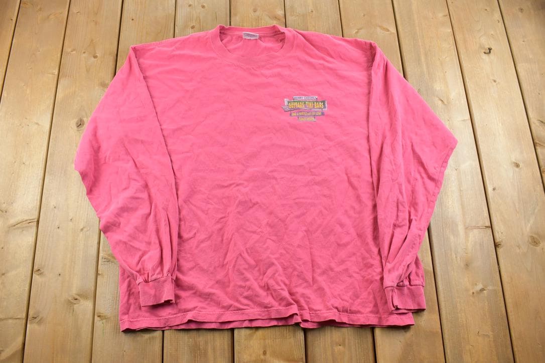 Vintage 2004 Kenny Chesney Guitars And Tiki Bars Tour Band Long Sleeve T-shirt /