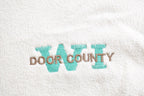 Vintage 1990s Door County Wisconsin Terry Cloth Zip Up Sweatshirt