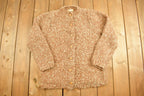 Vintage 1960s Button Up Knit Sweater  Vintage 90s Crewneck  Outdoorsman  Vintage Knit  Winter Sweatshirt
