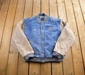 Vintage 1980s Tri Mountain Lars Trucking Embroidered Denim Letterman Size L