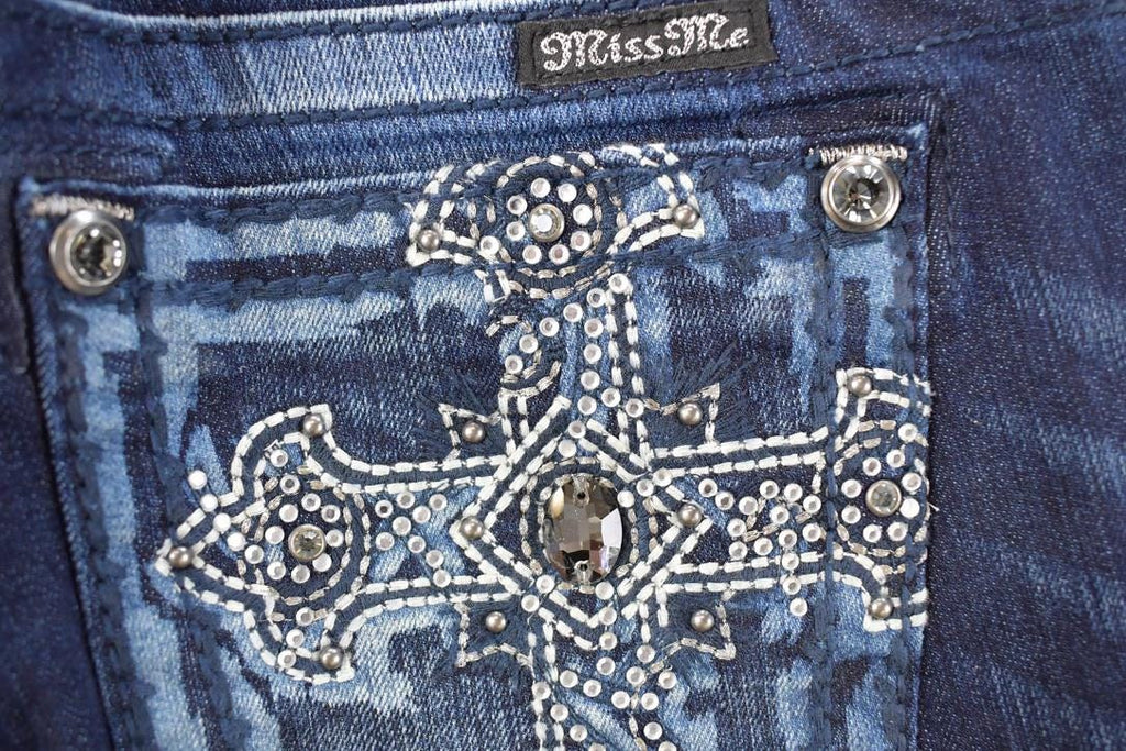 Vintage Deadstock Y2K Miss Me Bedazzled Low Rise Jeans Women's Size 26x31