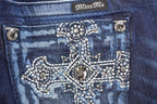 Vintage Deadstock Y2K Miss Me Bedazzled Low Rise Jeans Women's Size 26x31
