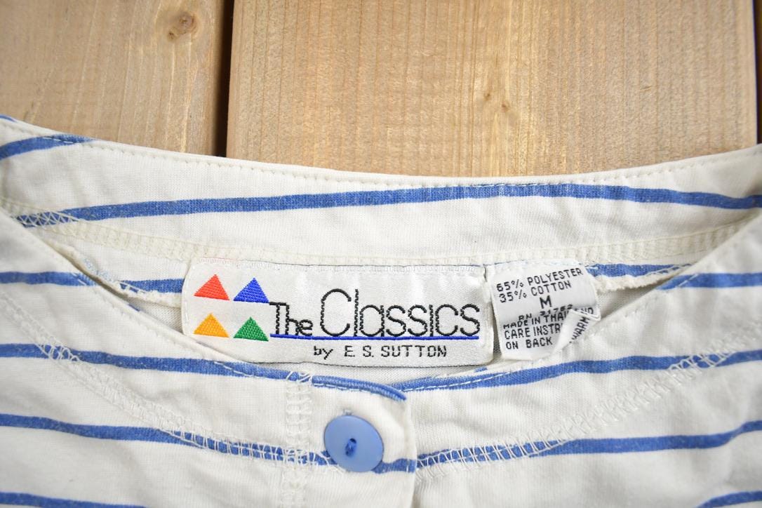 Vintage 1990s The Classics Striped Blank Button Up Baseball Shirt