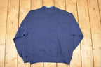 Vintage 1990s Morning Sun Abstract Teddy Embroidered Double Collar Graphic Print Crewneck Sweatshirt Mens L