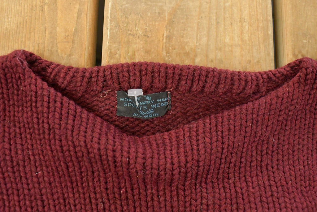 Vintage 1940s Montgomery Ward Wool Knit Sweater Men's S