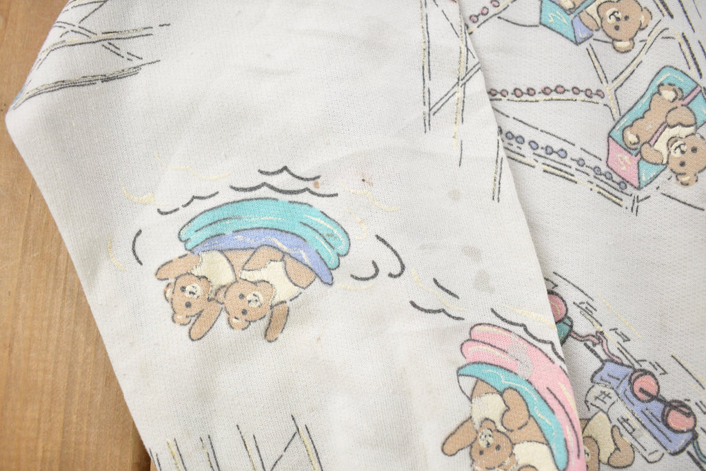 Vintage 1990s Pastel Teddy Bear Crewneck Sweater