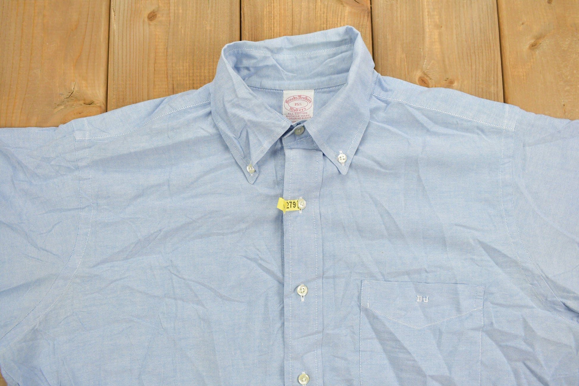 Vintage 1990s Brooks Brothers Blue Button Up Short Sleeve Shirt
