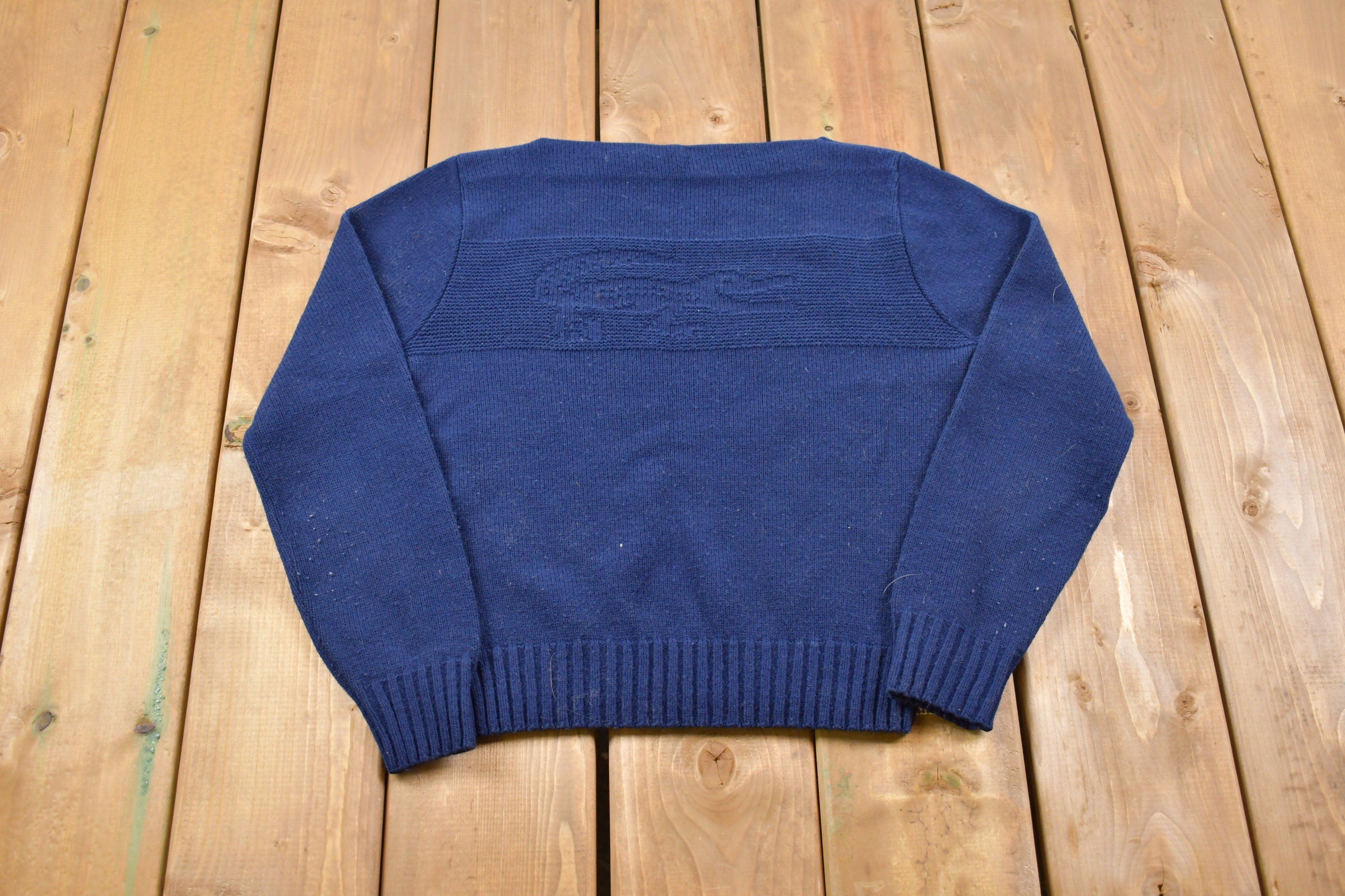 Vintage Lacoste Embossed Logo Knitted Sweater