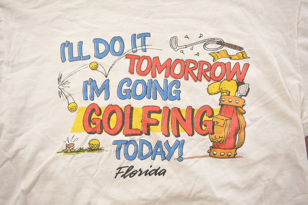 Vintage 1990s Funny Golfing Graphic T Shirt