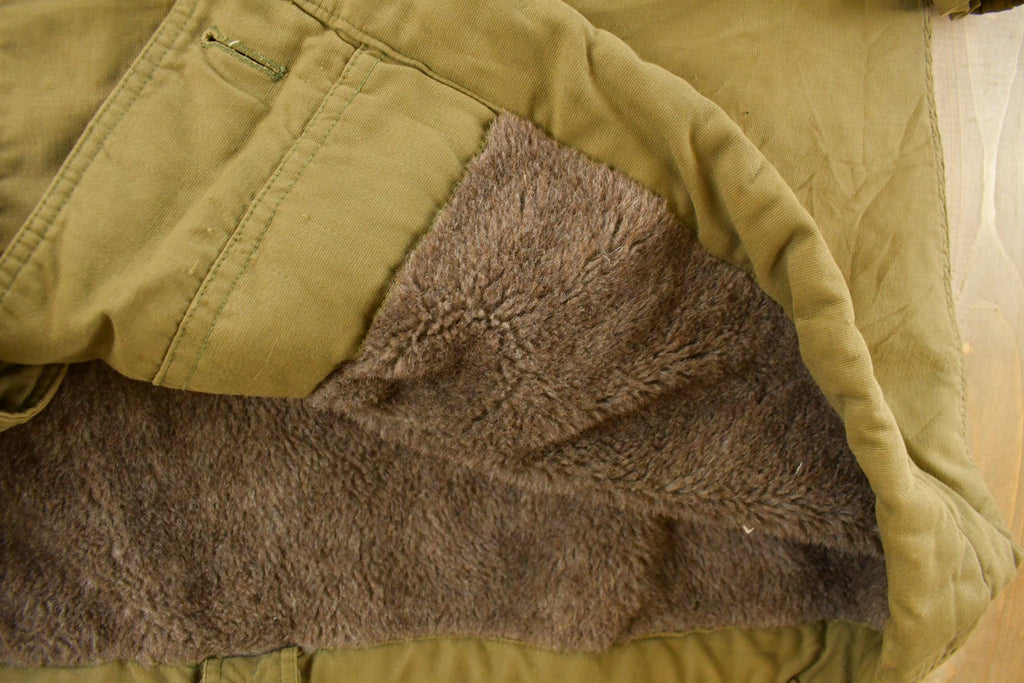 Vintage 1940s WW2 Navy Alpaca Lined Deck Coat Men's Medium /
