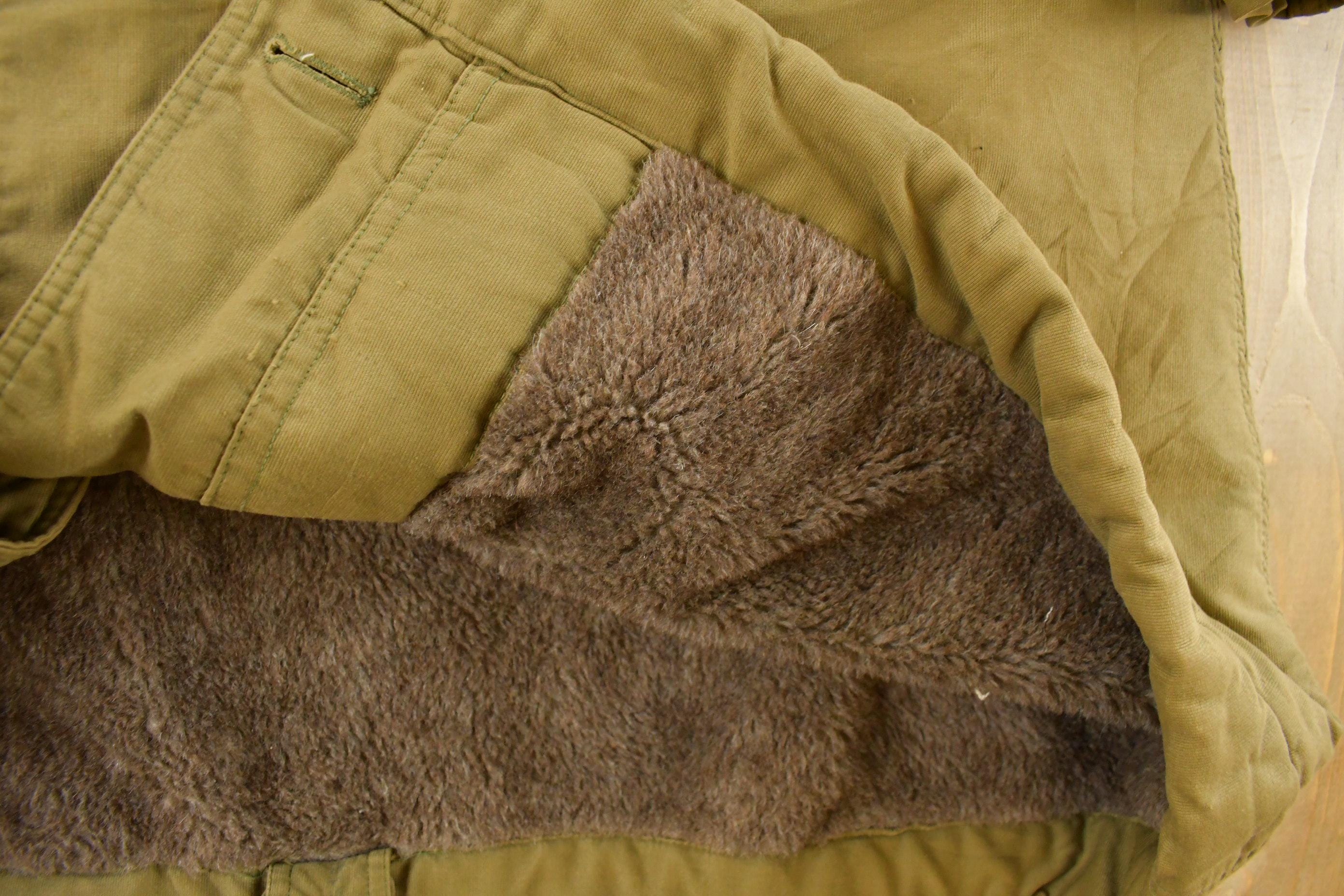 Vintage 1940s WW2 Navy Alpaca Lined Deck Coat Men's Medium /