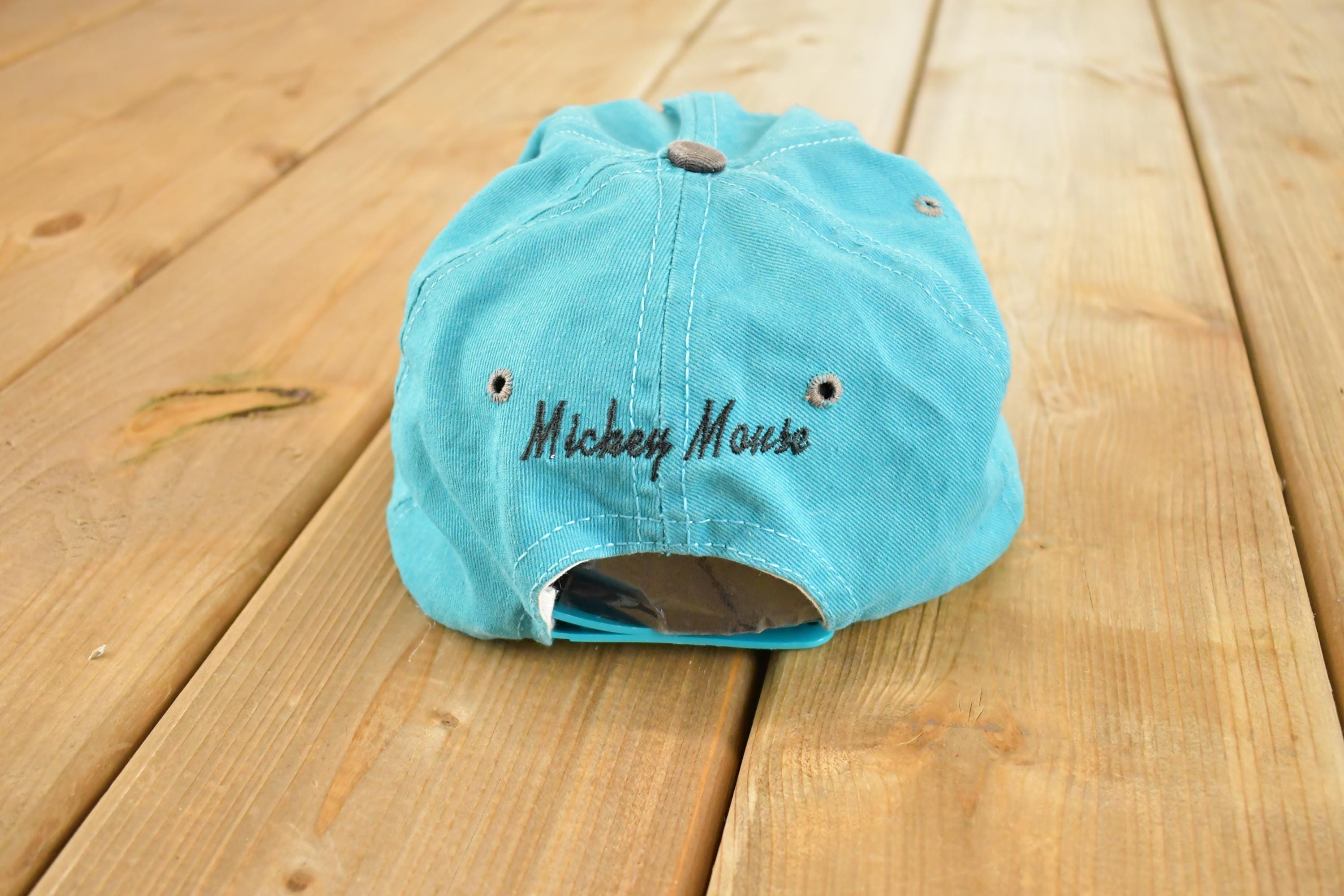 Vintage 1980s Disney Mickey Mouse Script Snapback Hat /