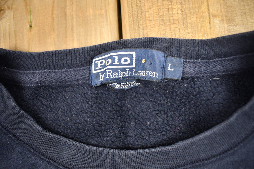 Vintage 1990s Polo Ralph Lauren Navy Blue Crewneck Sweatshirt