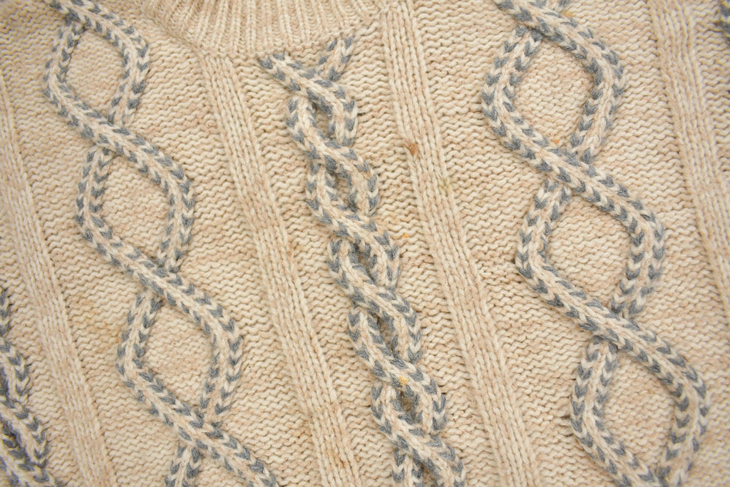 Vintage 1990s Eddie Bauer Legends 3D Cable Knit Sweater  Vintage 90s Crewneck  Abstract Patterns  Wool Sweater