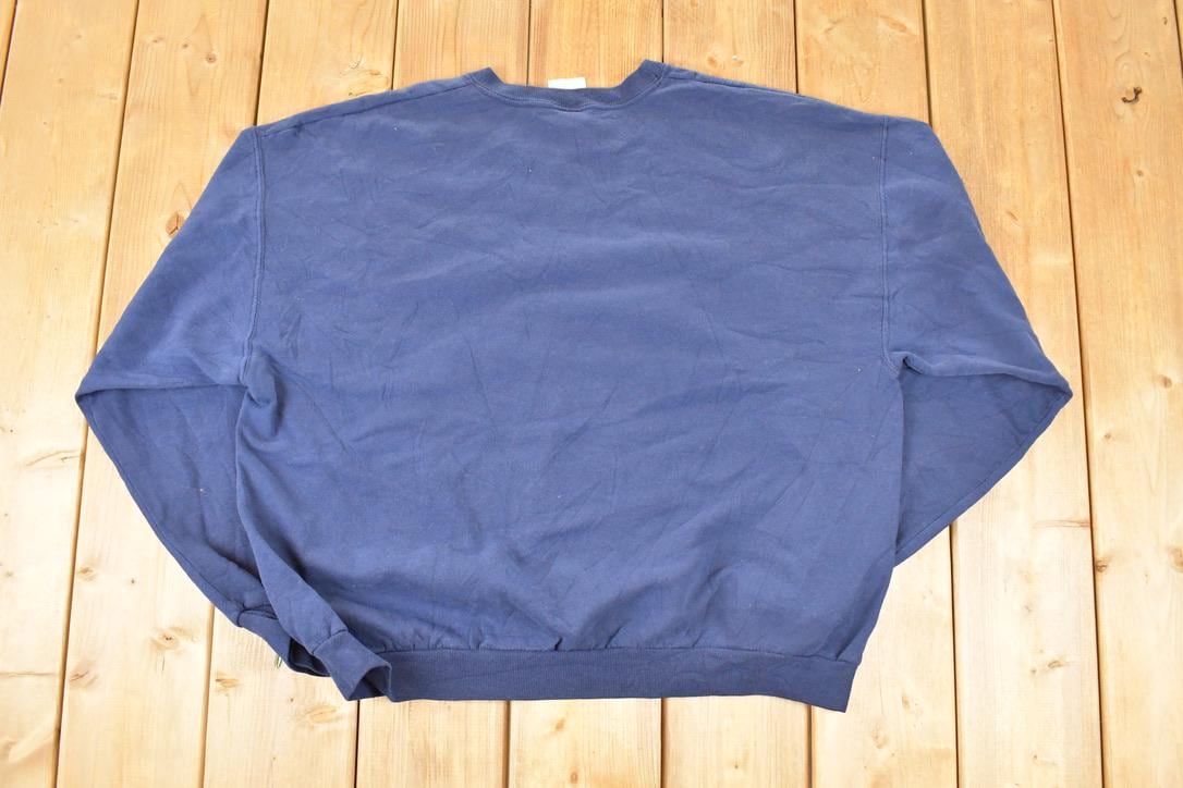 Vintage 1990s Cute Cat Crazy Graphic Print Crewneck Sweatshirt Men's XL