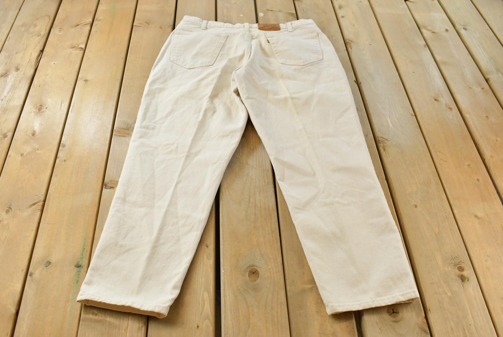Vintage 1990s Levi's Gold Tab 545 Loose Fit Denim Jeans Men's 37 x 30 / 90s Denim / White Denim / Streetwear / Made in USA