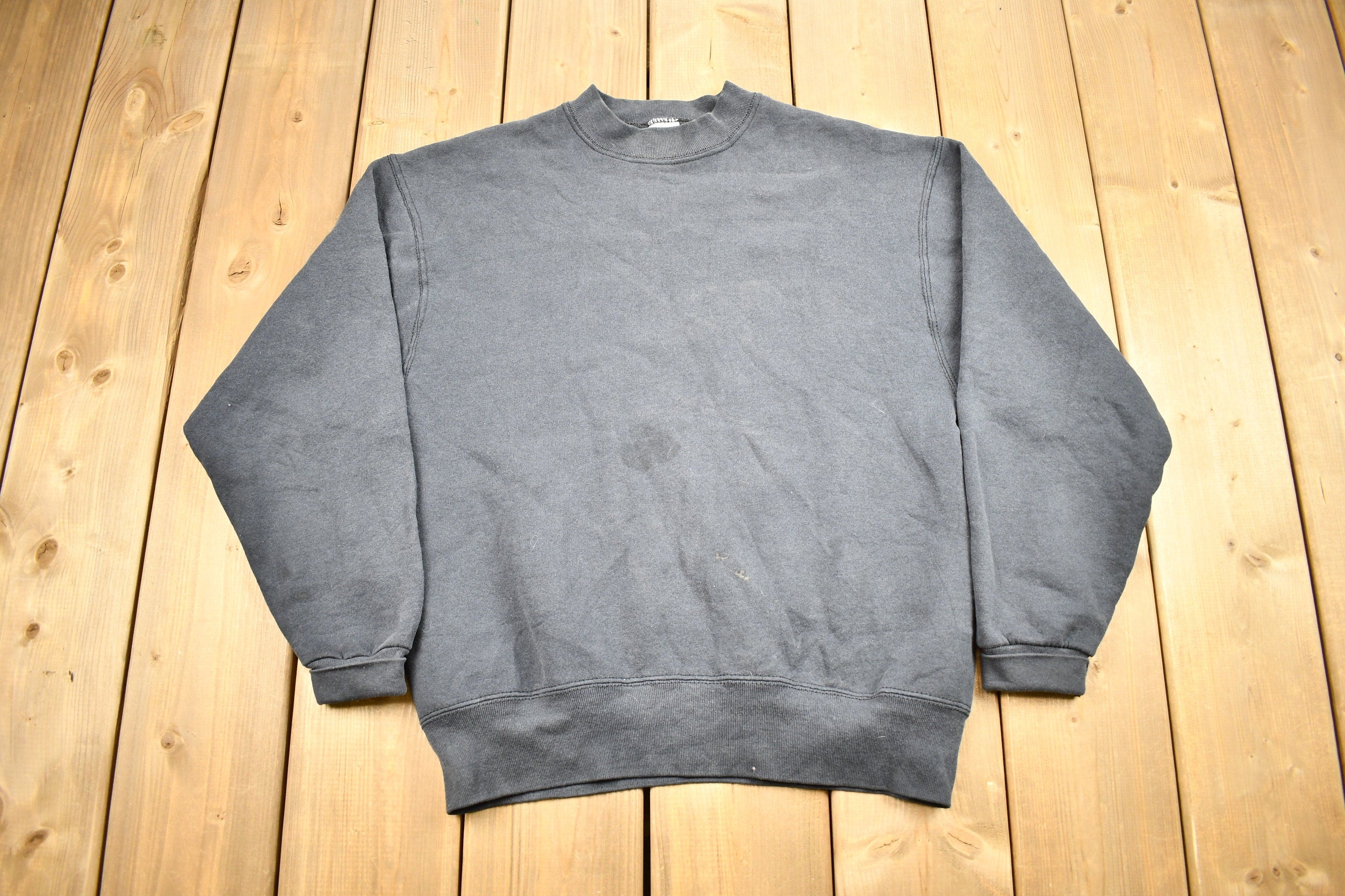 Vintage 1990s BVD Blank Black Crewneck Sweatshirt