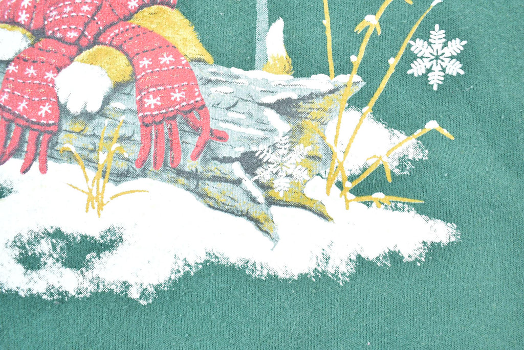 Vintage 1990s Cat Snowman Snow Cat Cute Crewneck Sweater