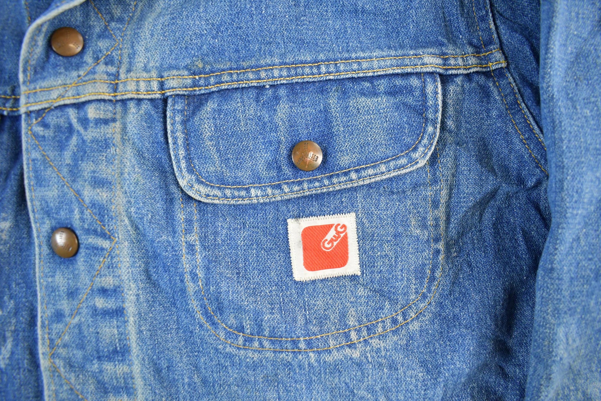 Vintage 80s GWG Denim Trucker Jacket - Faded Blue Workwear