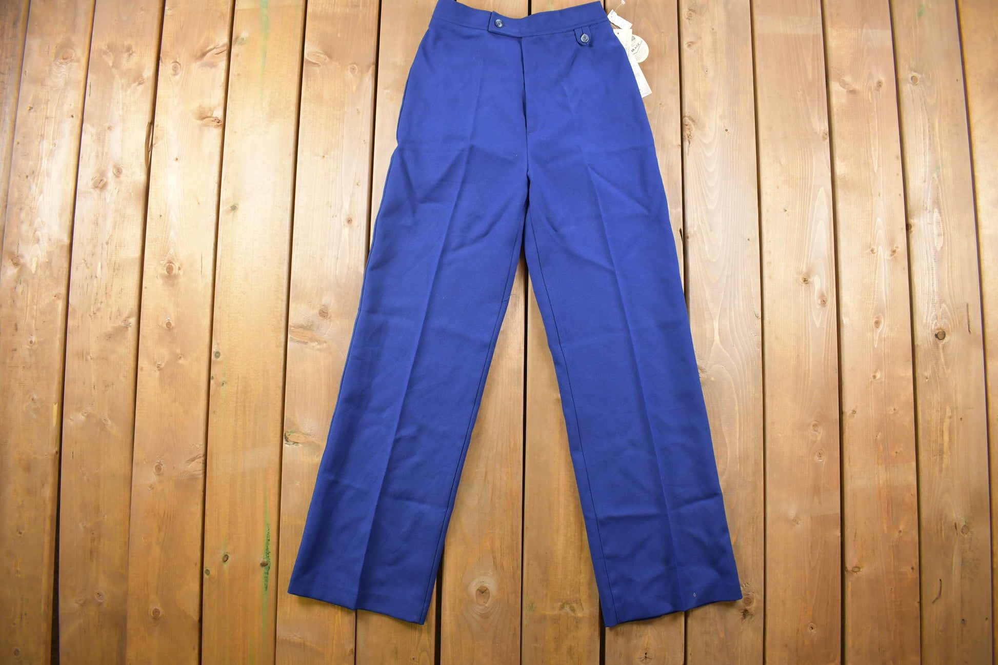 Vintage 1970's Navy Dress Pant Trousers with Original Tags Size 26 x 30