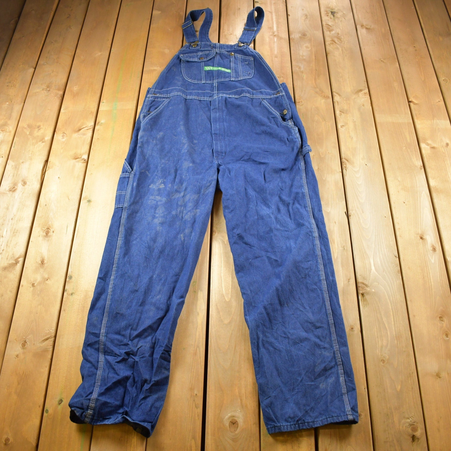 Vintage 1990s KEY Imperial Denim Jean Overalls Size 42 x 31