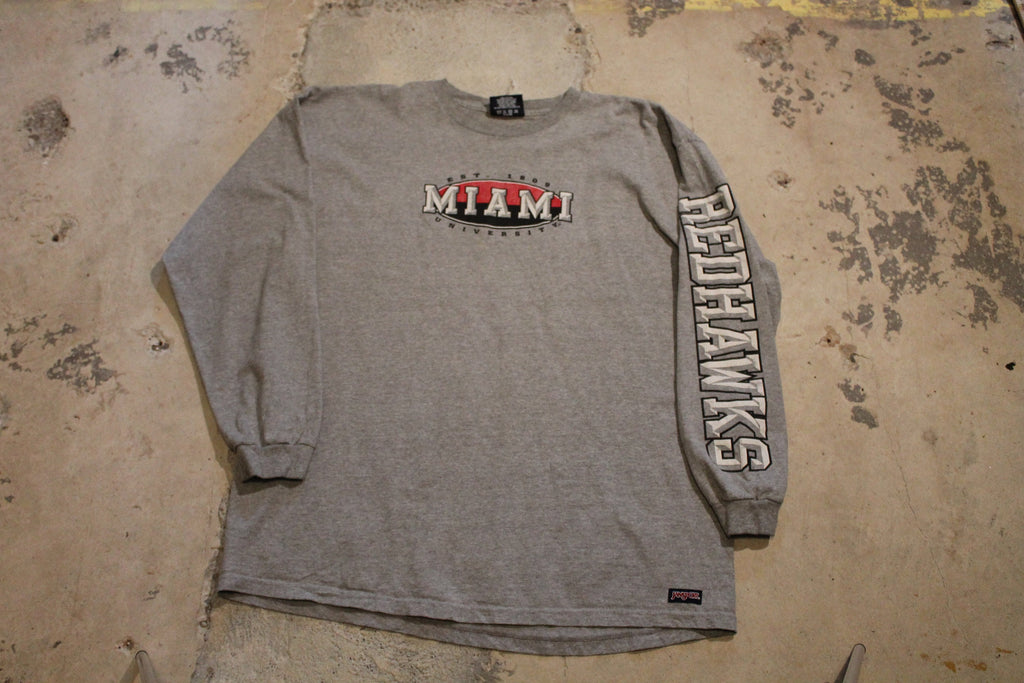Vintage 1990s University Of Miami Redhawks Long Sleeve T Shirt