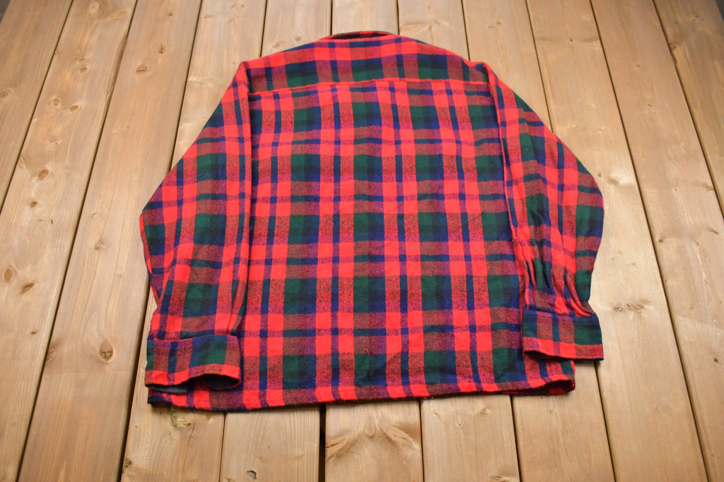 Vintage 1990s Woodland Lined Plaid Button Up Shirt
