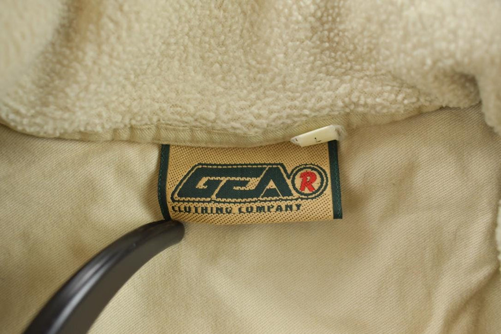 Vintage 1990s GEAR Fishing Theme Embroidered Quarter Zip Fleece Sweater